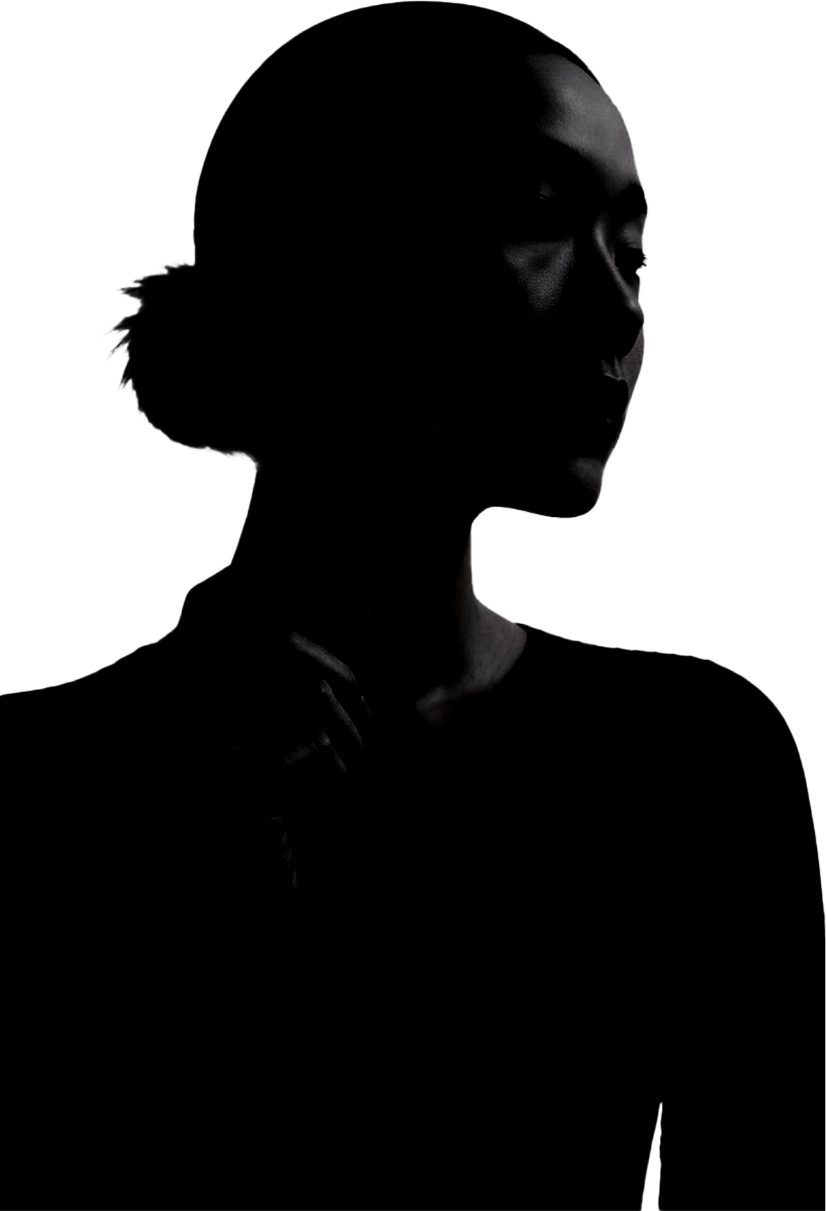 여자의 어두운 실루엣